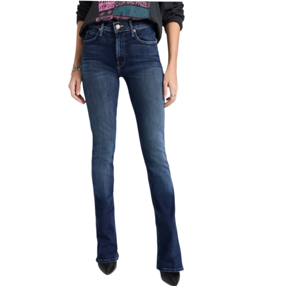 Mother The runaway slim boot leg low rise medium wash jean Size 30